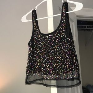 Black sequin blouse.